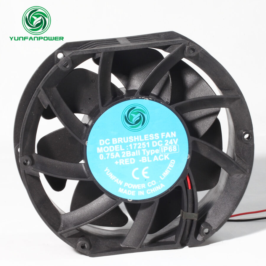 17251 IP68 waterproof DC FAN PBT Frame