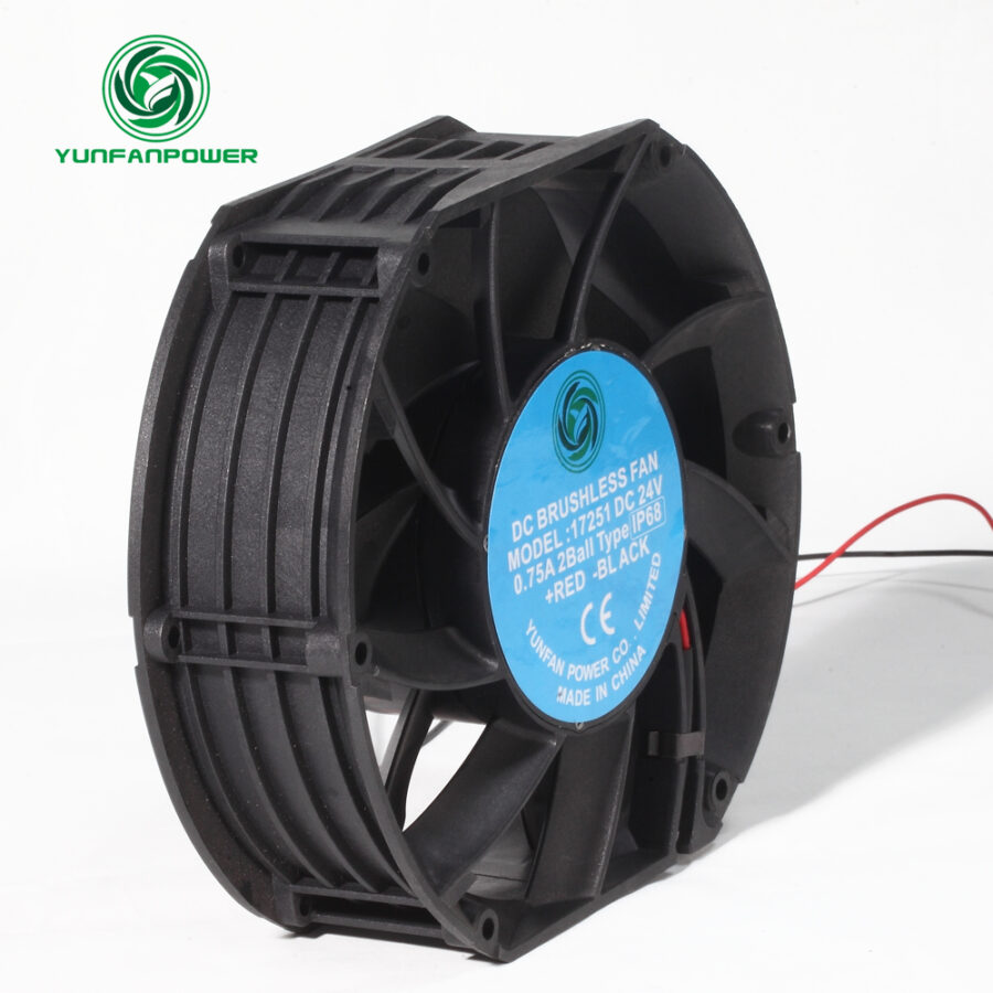 17251 IP68 waterproof DC FAN PBT Frame